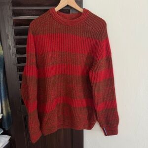 Paul Smith x Barbour Men's Red Striped Crewneck Sweater